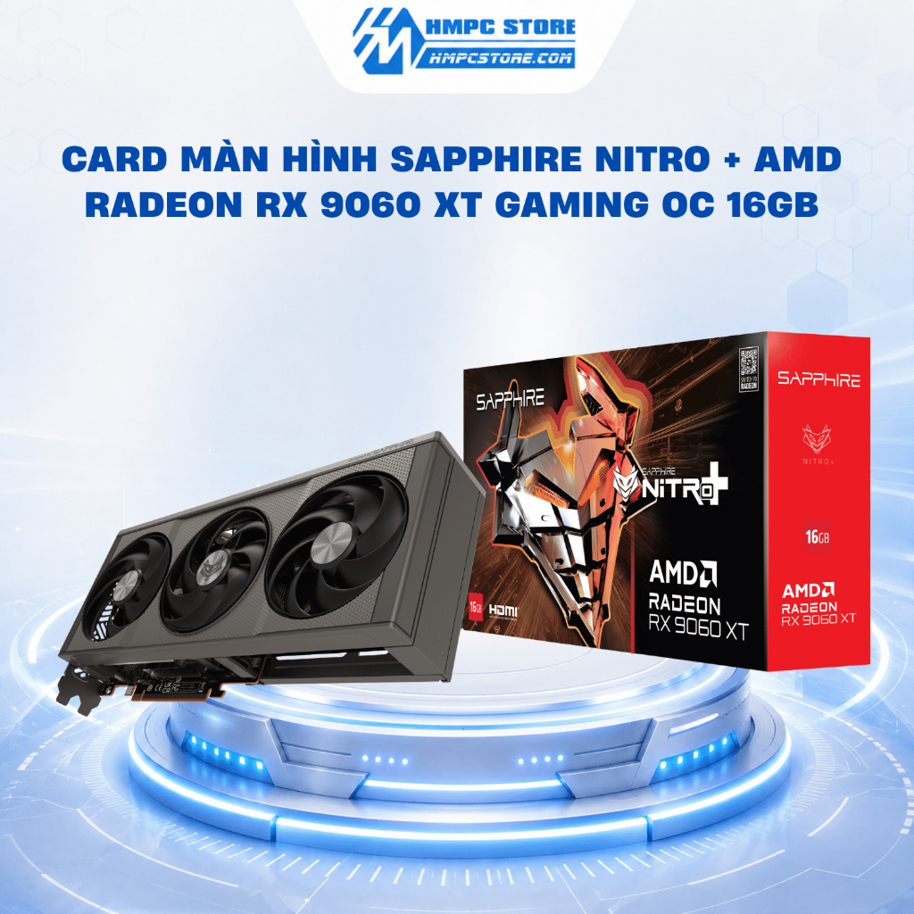Card màn hình Sapphire Nitro + AMD Radeon RX 9060 XT GAMING OC 16GB |Hàng chính hãng, bảo hành 3 năm