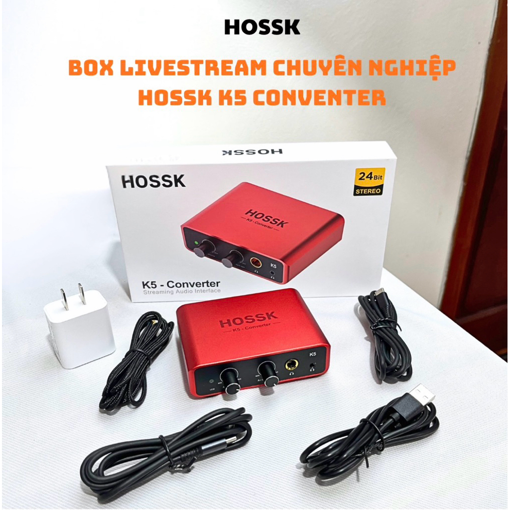 Box Live Stream HOSSK K5 PK Đàm Thoại 2 Chiều Vừa Live Vừa Sạc Cho Thu Âm Hát Live Stream. Box Live 