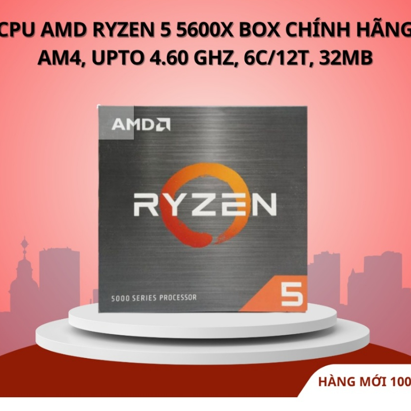 CPU AMD Ryzen 5 5600X | AM4, 6 nhân/12 luồng, Max 4.6 GHz