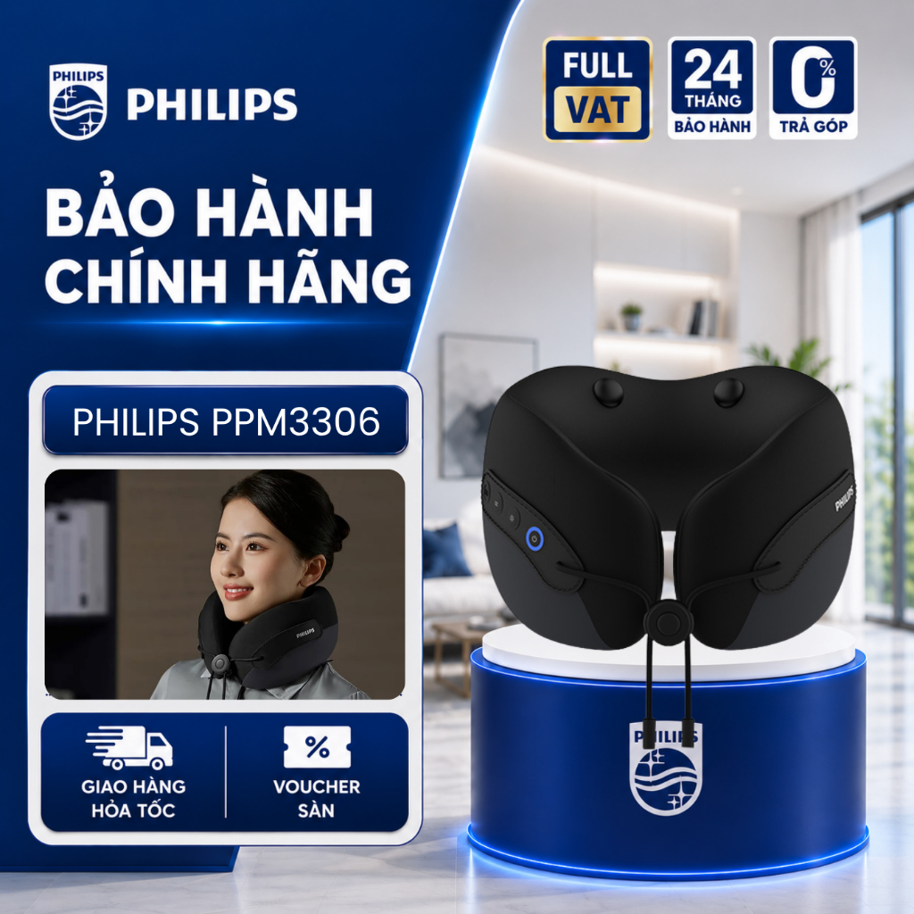 Máy Massage Cổ Vai Gáy PHILIPS 3306 - Massage 4 vùng xoa dịu thư giãn
