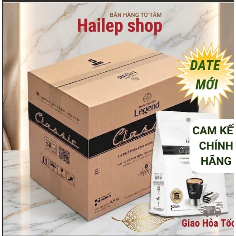 THUNG_CLASSIC_B50 Cà phê Trung Nguyên hòa tan Legend Classic Bịch 17g*50 gói (10 Bịch 50 gói x 17g)