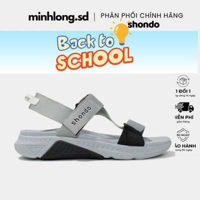 Giày Sandals Nam Nữ Shondo F7 Racing Xám Phối Đen F7R1020