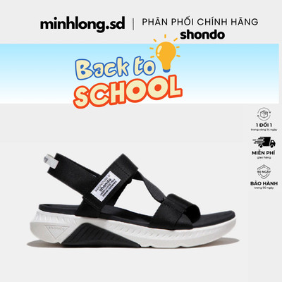 Giày Shondo Sandals F7 Racing F7R0010 đế trắng phối đen quai đen