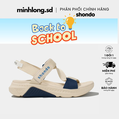 Giày Sandals Nam Nữ Shondo F7 Racing Be mơ Phối Xanh Dương F7R2530