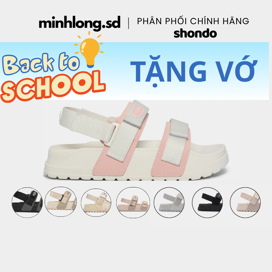 [Tặng Vớ] Giày Sandal Nam Nữ Platy 4 Bánh Mì, Siêu Nhẹ Shondo Nhiều Màu