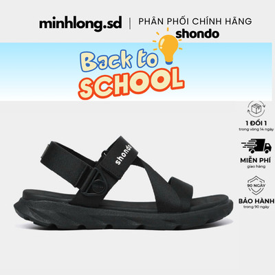 Giày Sandals SHONDO F6 Sport đen full - F6S301