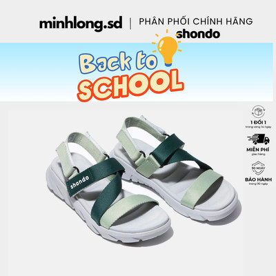 Giày sandals SHONDO Ombre xám phối xanh lá F6S2140