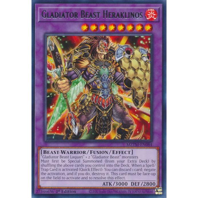 Thẻ Bài Yugioh MZTM-EN084 - Gladiator Beast Heraklinos - Fusion Monster - Rare