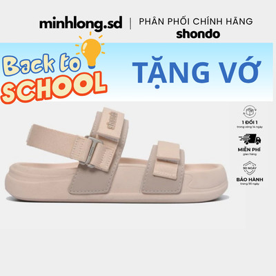 [ Tăng 1 size][ TẶNG VỚ] Giày sandal nam nữ Shondo bánh mì Platy 5 khoen gài màu HỒNG PL57095