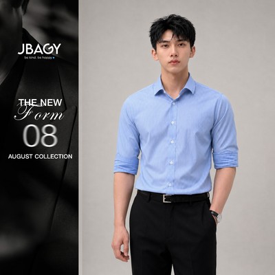 New Arrivals | Áo sơ mi nam kẻ sọc dài tay thanh lịch vải ít nhăn cao cấp JBAGY - JS0103