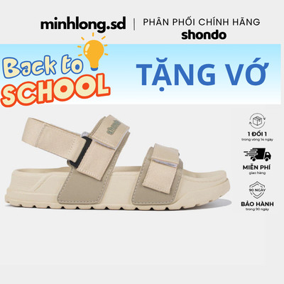 [TẶNG VỚ] Giày Platy Nam Nữ SHONDO Êm, Thời Trang Thích Hợp Đi Học, Đi Chơi Be Phối Rêu PLA2545