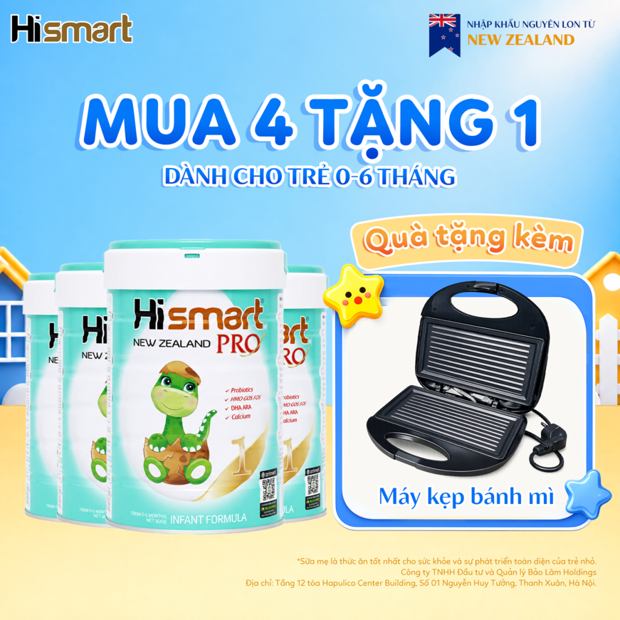 [Mua 4 Tặng 1] Combo 4 hộp sữa Hismart Pro 800 Gram 1,2,3,4