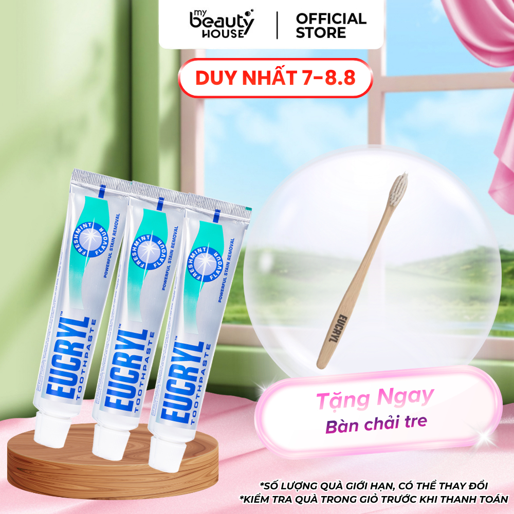 Combo 3 Kem đánh răng Eucryl hỗ trợ làm trắng răng (2x62g)