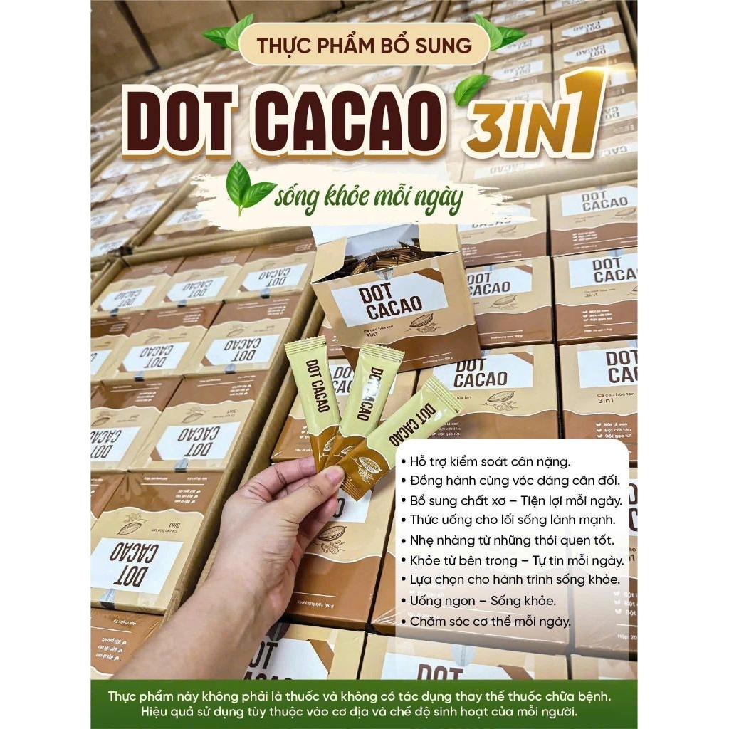 Bột Ca Cao Hòa Tan DOT CA Cao Hộp 20 Gói