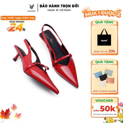 VACHINO - Giày cao gót nữ mũi nhọn phối nơ kiểu dáng thanh lịch sang trọng cao 5cm-VA007
