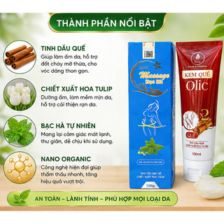 Gel tan mỡ Olic (gel kem quế olic)  hỗ trợ làm săn chắc và đàn hồi các vùng eo, mông, đùi, cánh tay, giảm mỡ