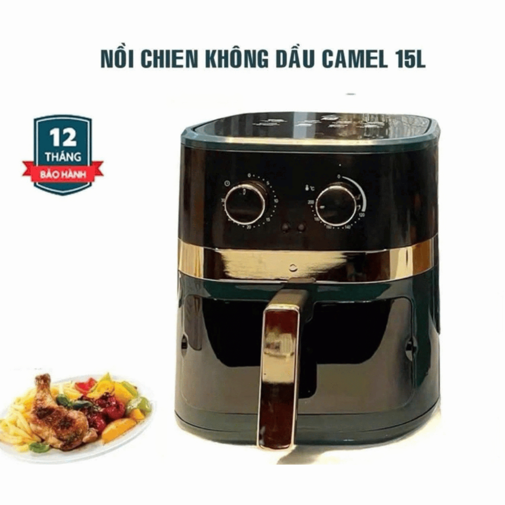 Nồi chiên không dầu Camel 15L , Nồi chiên không dầu Camel  mới nhất 2026 tặng kèm 40 tờ giấy lót nồi