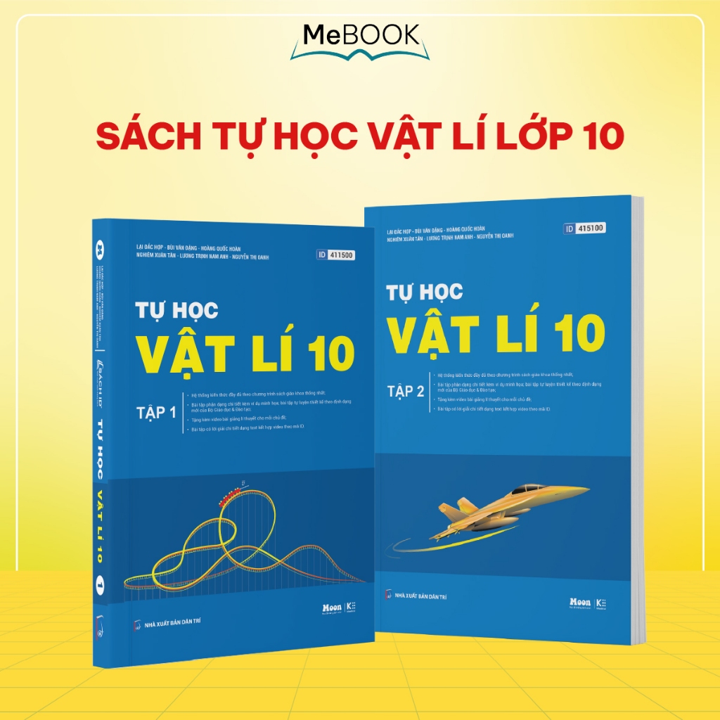 Combo 2 sách Tự học Vật lý lớp 10 Tập 1 + Tập 2 Chương trình SGK mới | Me Book