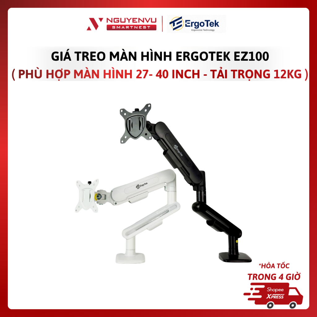 Giá Đỡ Màn Hình Ergotek EZ100 Hỗ Trợ 27 - 40 inch, Tải trọng 12Kg - Hàng chính hãng