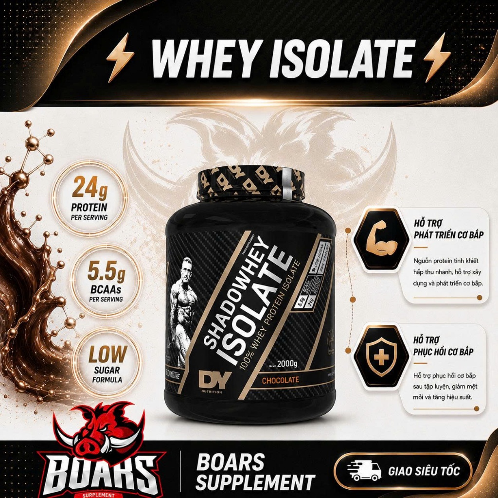 DY Nutrition Shadowhey Isolate | Whey Isolate | Dễ Pha Dễ Uống