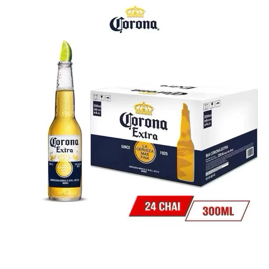 Thùng Corona Extra 24 chai x 300ml/chai