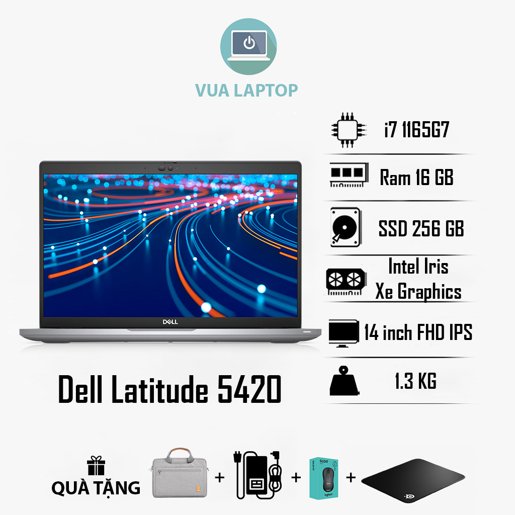 Laptop Dell Latitude 5420 Core i7 Gen 11 | RAM 16GB | SSD 256GB | Màn 14" FHD | Máy Văn Phòng Bền Bỉ