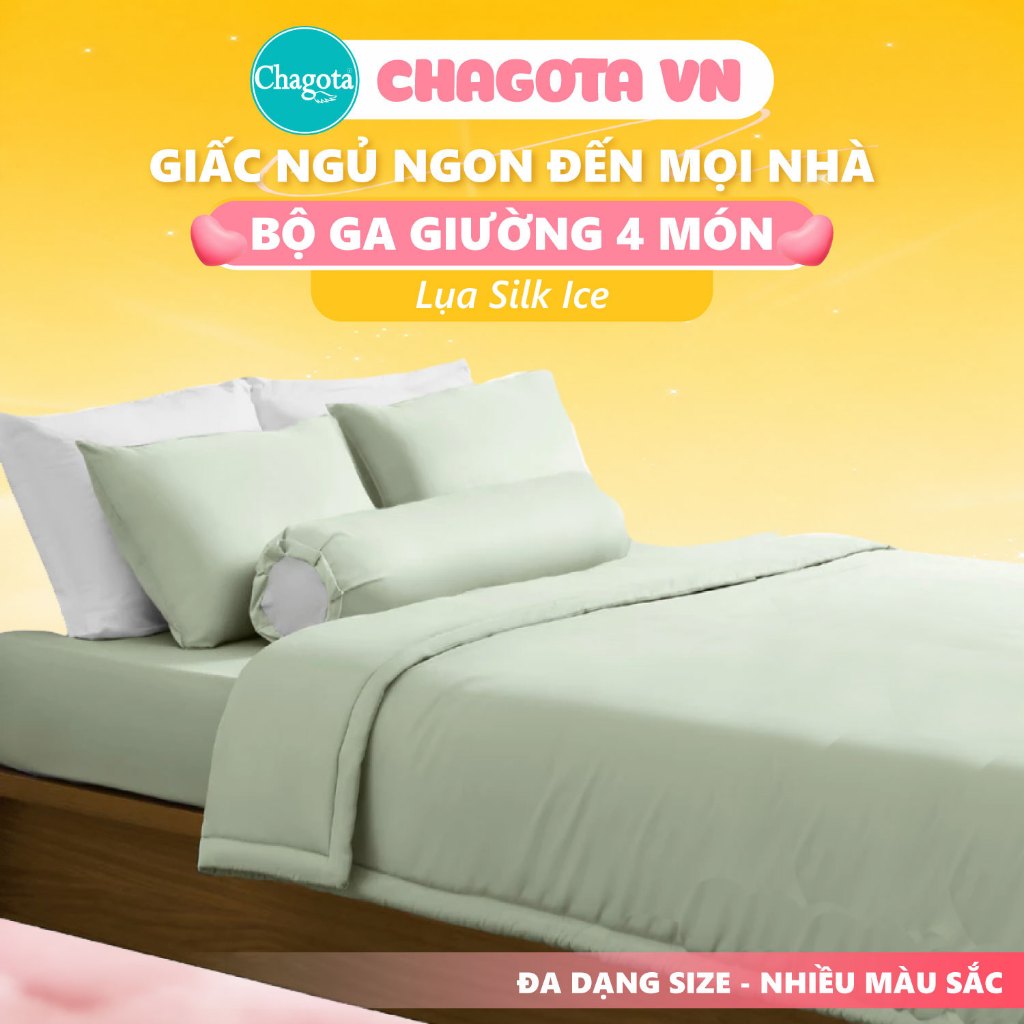 Bộ Chăn Ga Gối Lụa Silk Ice Cao Cấp, Đường Chần May Tỉ Mỉ, Tính năng Vải Mát Lạnh Thấm Hút 1mx2m Đến
