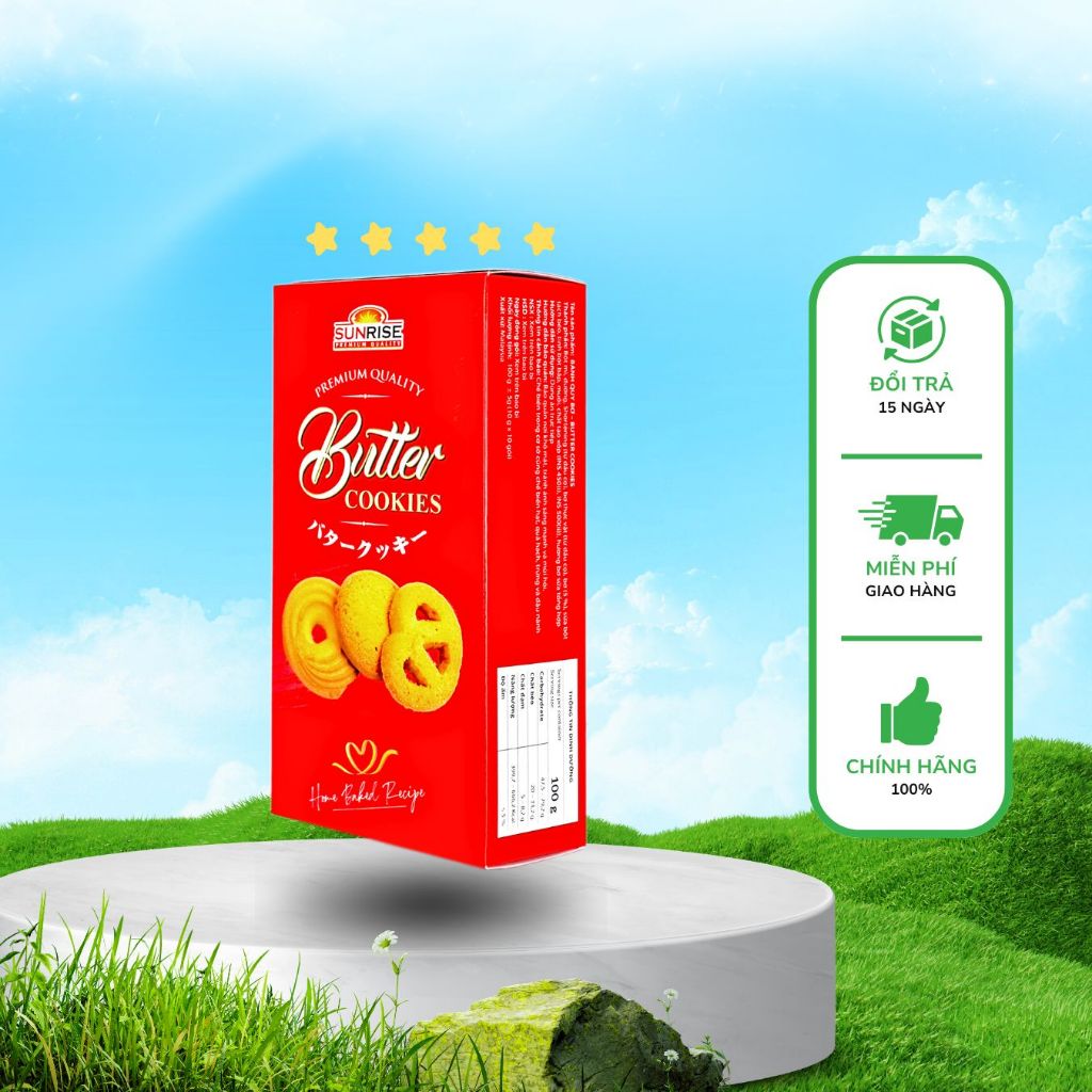 Bánh Butter Cookies hộp giấy 100g