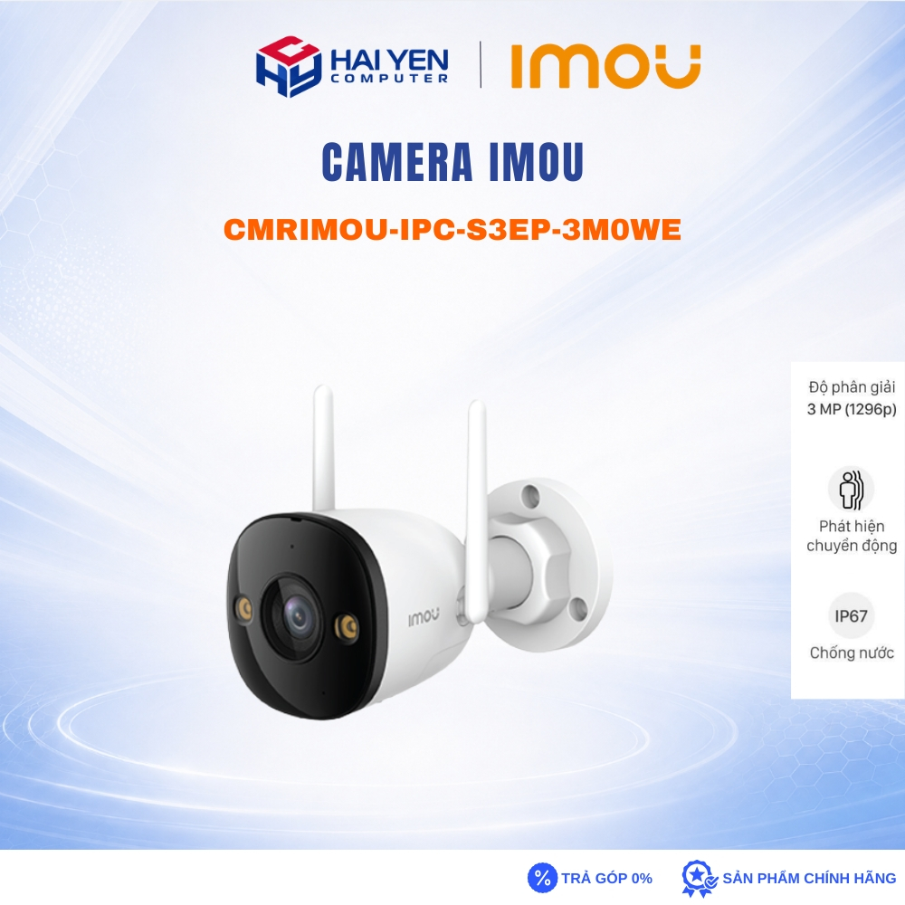 Camera iMOU IPC S3EP3M0WE (Bullet 3 3MP)Wifi ngoài trời Full Color, đàm thoại