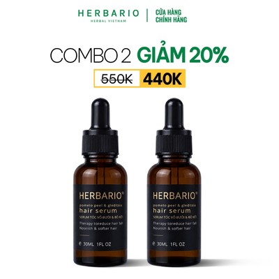 [MUA 2 GIẢM 20%] Combo 2 chai serum vỏ bưởi và bồ kết herbario 30ml giảm rụng tóc, giúp mọc tóc chắc khoẻ