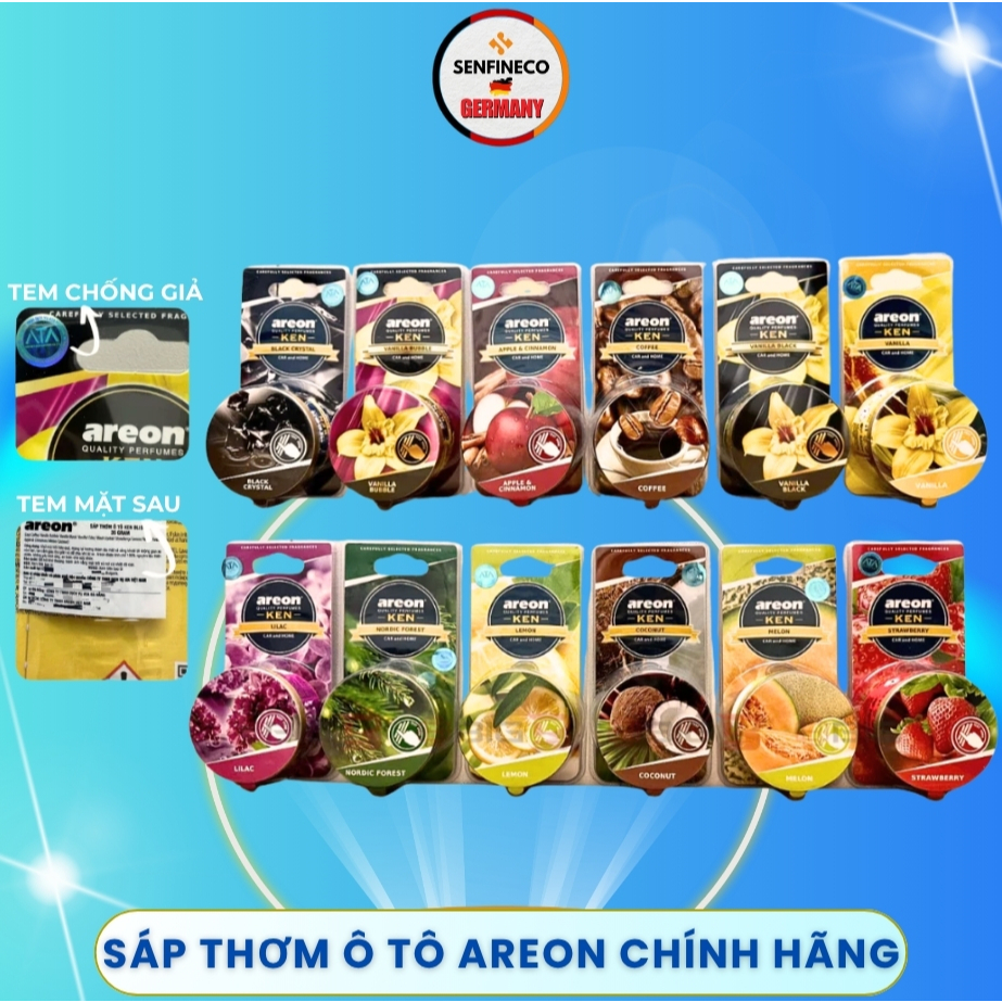 Sáp Thơm ô Tô AREON -CHÍNH HÃNG- Nước Hoa ô Tô AREON Sáp Thơm Khử Mùi Xe Hơi Cao Cấp Nhập Khẩu Bulga