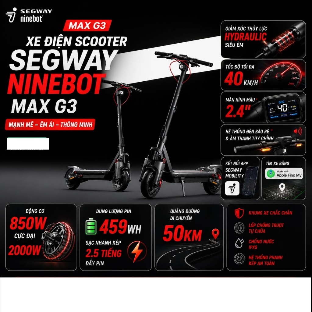 Xe Điện Scooter Segway Ninebot MAX G3