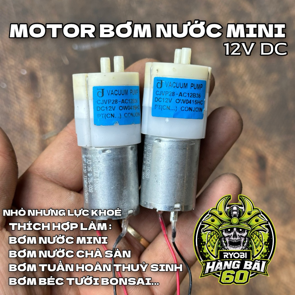 Motor Bơm Nước Mini 12V DC Chính Hãng - Bơm Nước, Bơm Tưới Cây, Bơm Hồ Cá, DIY