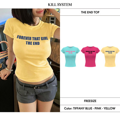 [HÀNG MỚI VỀ] Áo thun babytee ôm body in chữ THE END - 𝐊𝐈𝐋𝐋 𝐒𝐘𝐒𝐓𝐄𝐌