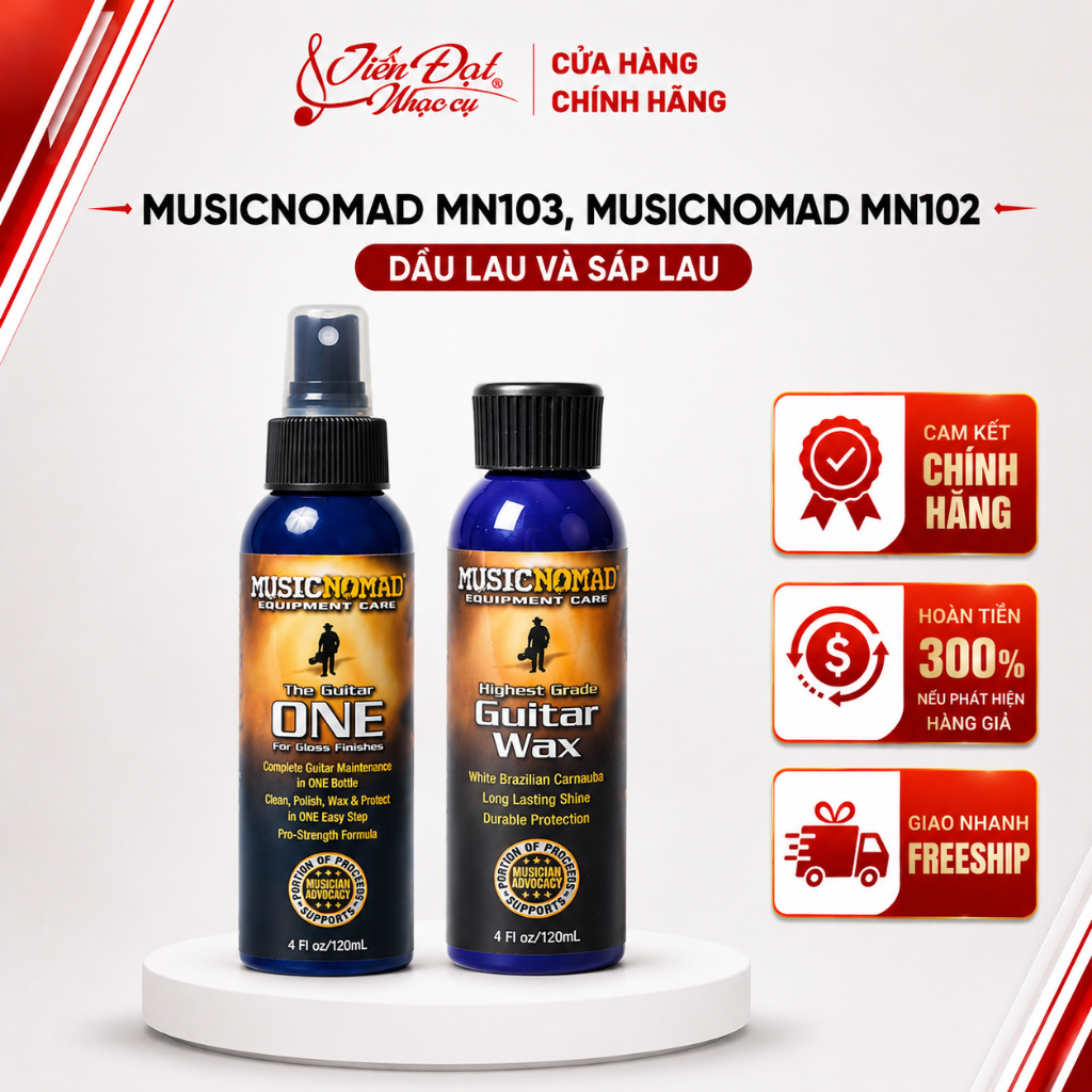 Sáp Lau Guitar Music Nomad MN102, Dầu Lau Guitar  Music Nomad MN103 (Chỉ Dành Cho Thân Đàn Bóng)