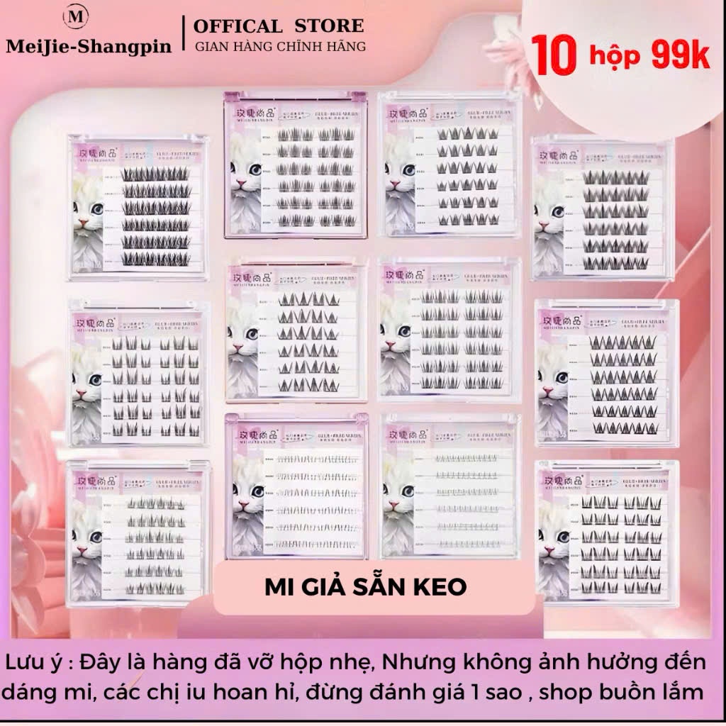 99K/10 HỘP VỠ, Lông mi sẵn keo, xả hàng hộ xưởng, sản phẩm của shop, tặng kèm nhíp và keo dán