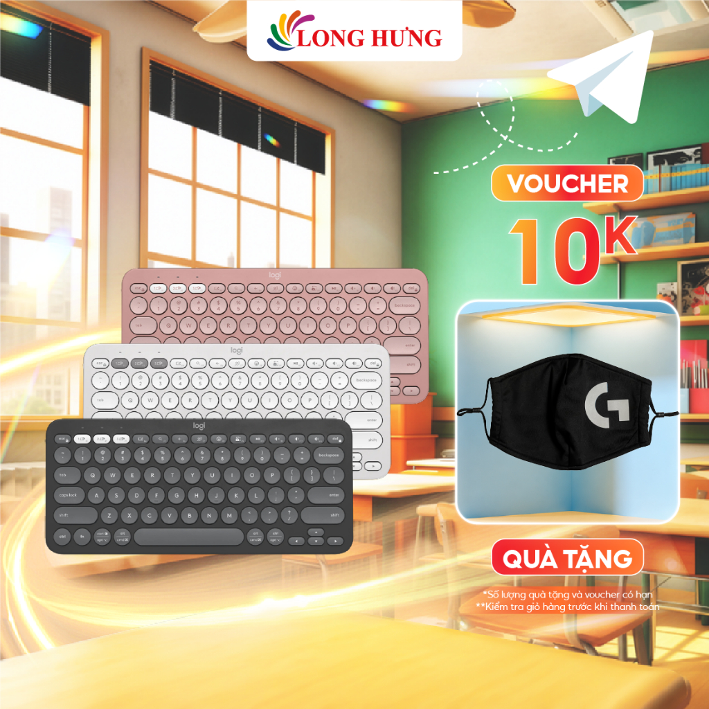 Bàn phím không dây Logitech Pebble Key 2 K380S - Hàng chính hãng
