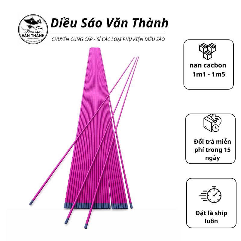 Nan cacbon, nan cacbon làm diều, nan tím vip siêu dẻo, nan làm khung diều siêu bền, cao cấp cho diều
