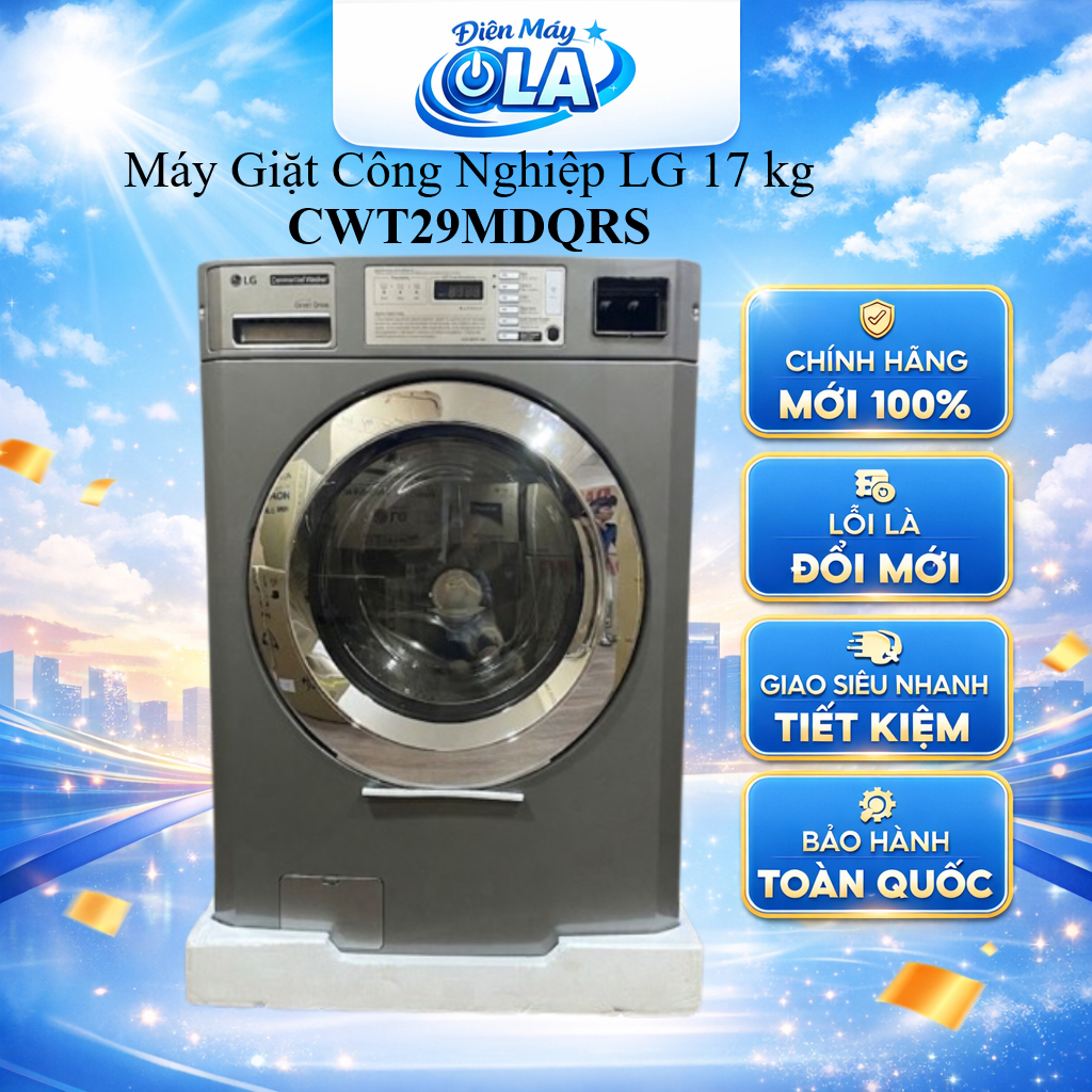 (HCM) - CWT29MDQRS - Máy giặt công nghiệp LG Inverter 17 Kg CWT29MDQRS