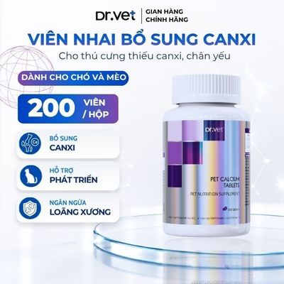 Viên nhai bổ sung Canxi và Vitamin D cho chó mèo DrVET hỗ trợ phát triển xương, ngừa loãng xương