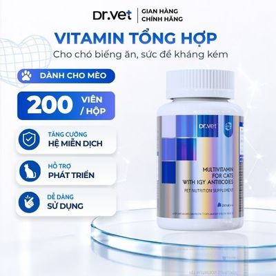 Viên nhai Vitamin Tổng Hợp DrVET cho mèo với 11 loại Vitamin tăng cường sức đề kháng