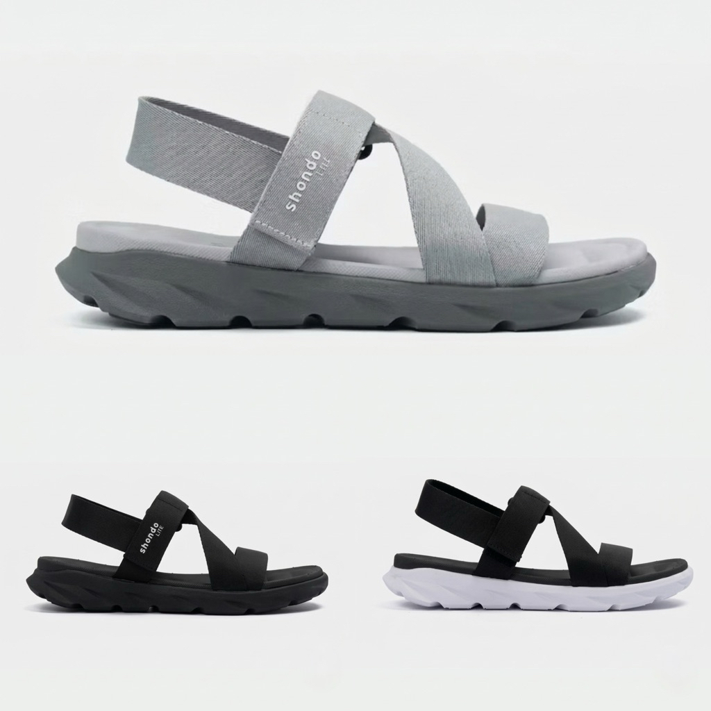 Sandal Shondo F6s Lite đen/ đen trắng/ xám