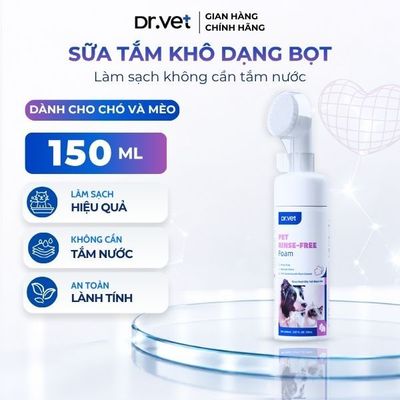 Sữa Tắm Khô Cho Thú Cưng DrVet  Pet Rinse-Free Foam 150ml