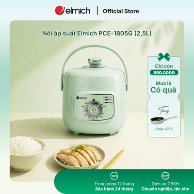 [Mã ELBSJBP03 giảm 12% đơn 500K] Nồi áp suất Elmich PCE-1805 dung tích 2,5L ( Phiên bản màu xanh )