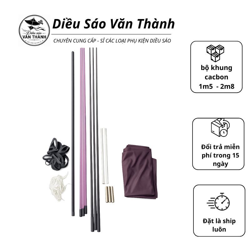 Nan Cacbon Làm Diều + Phíp Độ Vai Diều (CHƯA MÀI) Làm Khung Diều Sáo 1m5 1m7 2m 2m5 2m8 Cho Diều Son