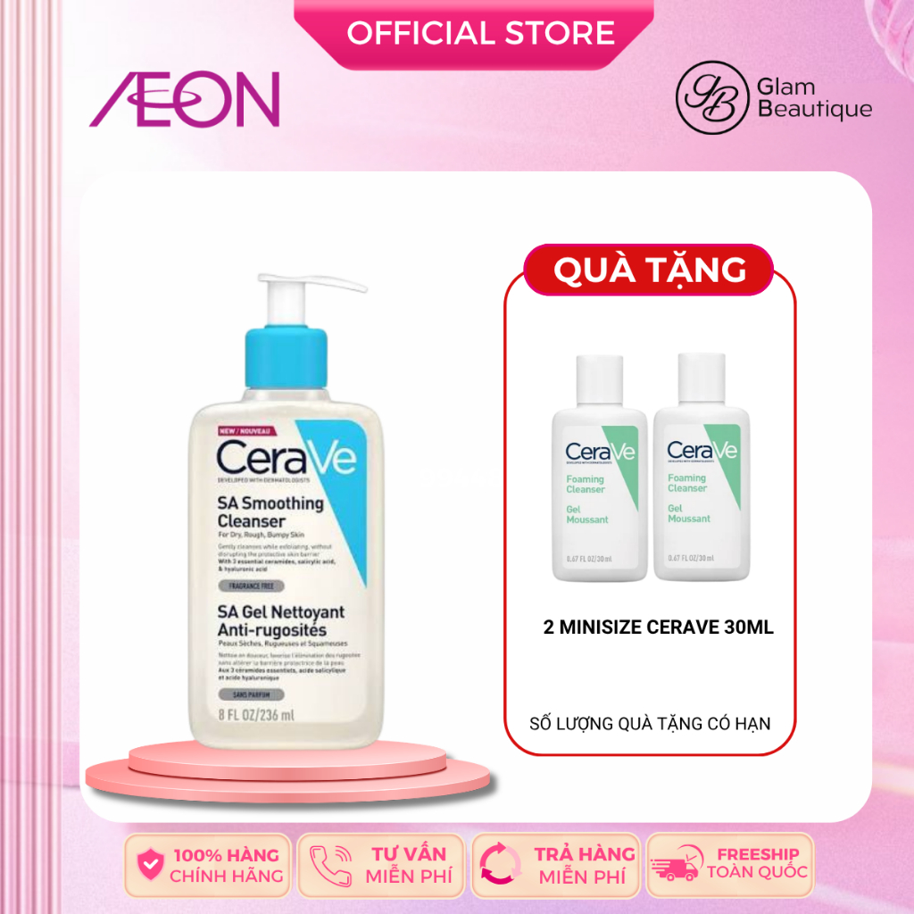 Sữa Rửa Mặt CeraVe SA Smoothing Cleanser 236ml Glam Beautique