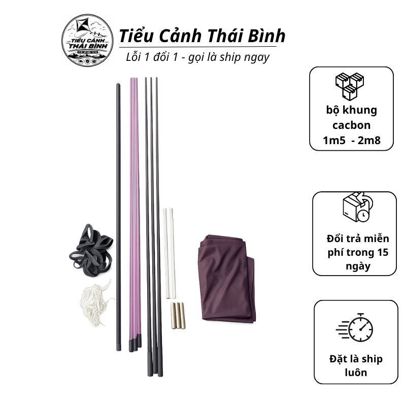 Nan Cacbon Làm Diều + Phíp Độ Vai Diều (CHƯA MÀI) Làm Khung Diều Sáo 1m5 1m7 2m 2m5 2m8 Cho Diều Son