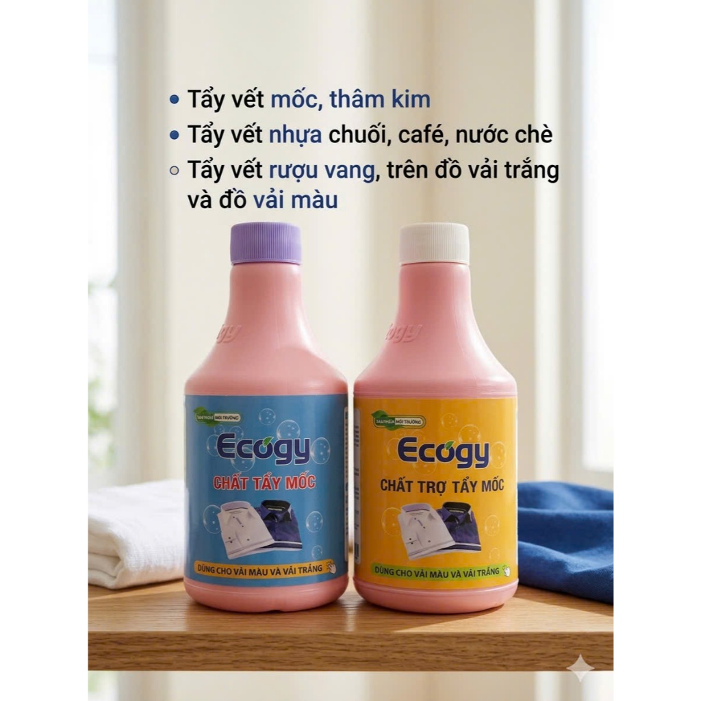 [𝗸𝗵𝗼̂𝗻𝗴 𝘃𝗼̀𝗶] TẨY MỐC Ecogy, tẩy quần áo, mốc, thâm kim, máu, nhựa chuối,cafe