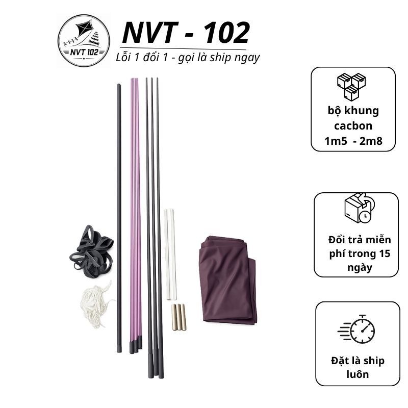 Nan Cacbon Làm Diều + Phíp Độ Vai Diều (CHƯA MÀI) Làm Khung Diều Sáo 1m5 1m7 2m 2m5 2m8 Cho Diều Son