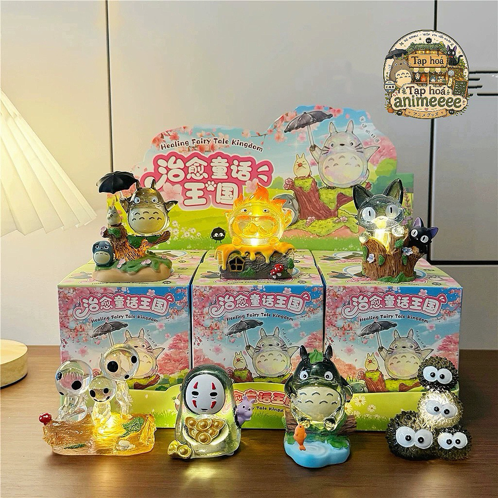 Blindbox “vương quốc cổ tích chữa lành” totoro, mèo đen jiji, Calcifer